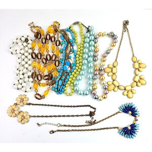 Vintage to Now Beaded Necklace Various Lengths Colors Styles Designs Lot of 9